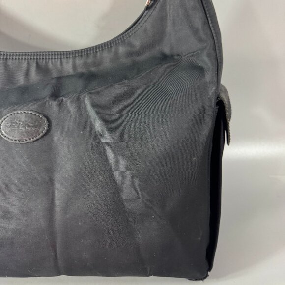 Vintage Longchamp Le Pliage Black Nylon Exterior Extra Large Shoulder Bag - Picture 4 of 14